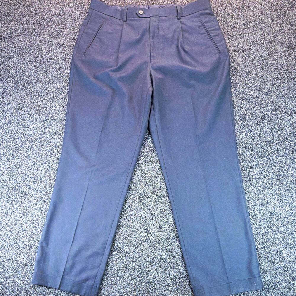 Ca Velli Uomo Super 140's Wool Feel Dress Pants Gray Pleated 38 Straight
